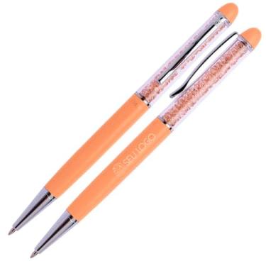 Imagem de Caneta Crown Presente Personalizada com Nome Simbolo Logo Empresa Cristal Original Elegante Pedras Brilho (Ouro)