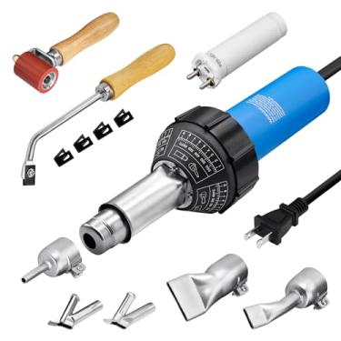 Imagem de SWIGRANCE Soldador de plástico de ar quente 1600W Kit de telhado de solda de plástico 110 V, soldagem TPO de vinil PVC TPO, pistola de calor de plástico portátil, tocha de soldagem com vários bocais