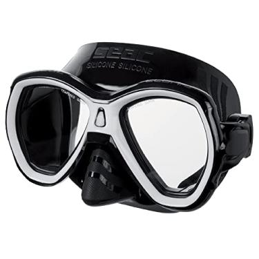Imagem de SEAC Elba Junior Máscara macia para natação e mergulho com snorkel, silicone transparente, duas lentes.