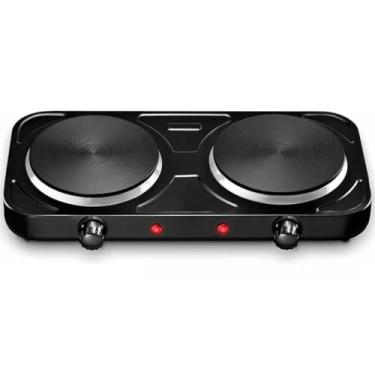 Imagem de Fogão a gás com duas bocas, dupla voltagem 127 V/220 V, ignição automática, adequado para cozinhas domésticas.