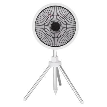 Imagem de Asixxsix 3 Em 1 fã de Acampamento Com tripé, 3 Velocidades de Ventilador Portátil Em pé Ao Ar Livre, Ventilador Oscilante de Bateria Com 3 Modos de Luz e Carregador de Telefone (Branco)