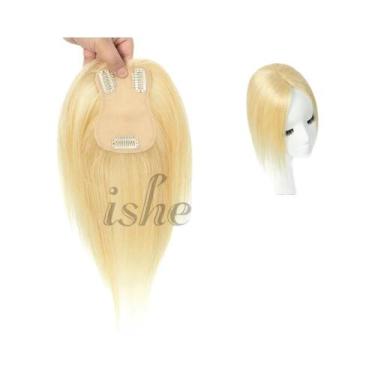 Imagem de Topper De Cabelo Humano Natural Castanho 8-14 Polegadas Base De Rede 7