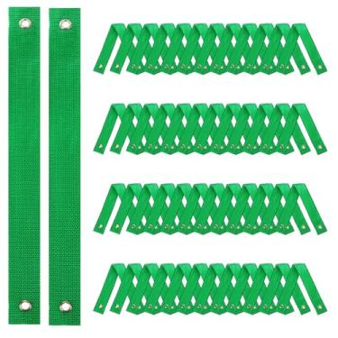 Imagem de MUXHEL 48 peças de tiras de árvore de 40,6 cm para estacar, laços de suporte de árvore resistentes, laços de alisamento de árvores para suporte de plantas, árvore jovem (verde)