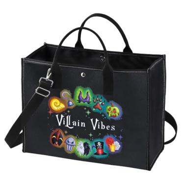 Imagem de GJTIM Bolsa de ombro inspirada em vilões Villain Vibes para festa de Halloween, kit de sobrevivência de bruxa vilão, Villain Vibes Lt, Multifuncional