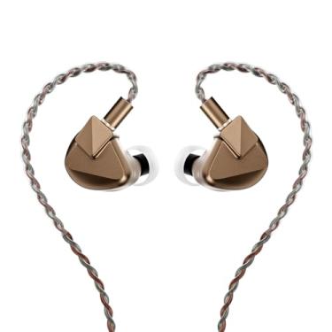 Imagem de Letshuoer S12 Ultra 14,8 mm Planar Driver in Ear Monitor IEM, Fones de ouvido HiFi com fio com cabo destacável banhado a prata de 2 pinos 392 núcleos para músicos audiófilos (Mocha, conector de 3,5 mm