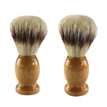 Imagem de Escova de barbear Iconikal Wood Handled Badger Hair, pacote com 2 unid