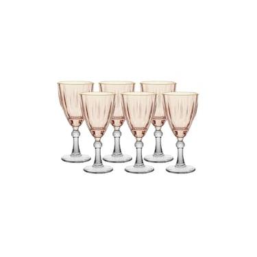 Imagem de Conjunto de Taças para Água/Vinho Hauskraft Dominic em Vidro 275 ml Rosa - 6 Peças
