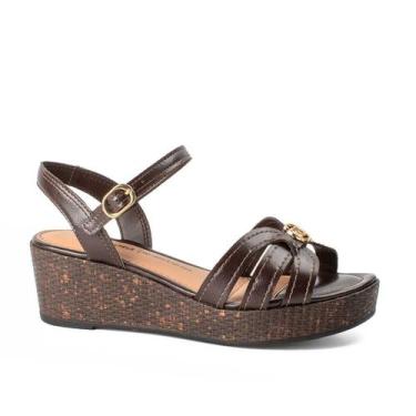 Imagem de Sandália Feminina Dakota Anabela Tiras Cruzadas, 36