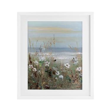 Imagem de Stupell Industries Pintura de flores silvestres litorais impressão emoldurada branca sob vidro, design por Sally Swatland, 16 x 13