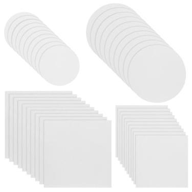 Imagem de PLIGREAT 40 peças de papel de pintura de textura de espuma, folha de pintura mágica inchada redonda quadrada 3D desenho espuma textura papéis para artesanato DIY arte artesanal, branco