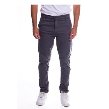 Imagem de Calça Chino Masculina Slim Cinza - Uso Restrito, 38