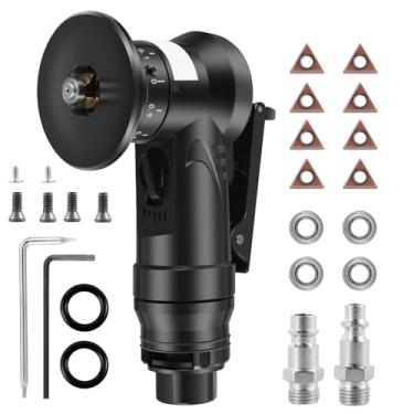 Imagem de FALESOUL Mini máquina de chanfrar pneumática, ferramentas de chanfradura de metal de 45 graus, ferramentas portáteis de 30.000 rpm para aparar madeira de metal com entrada de ar de 1/4 polegada para