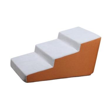 Imagem de Generic Escadas para cães, rampa, camas altas, degraus para animais de estimação, 3 degraus, capa removível, escada moderna, acessórios para animais de, Laranja