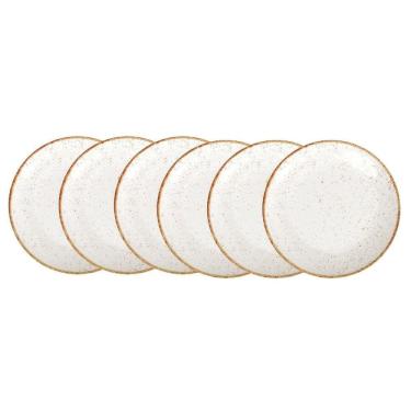 Imagem de Kit Prato Raso Porcelana Marrom Rústico 6Pçs 28Cm Tramontina