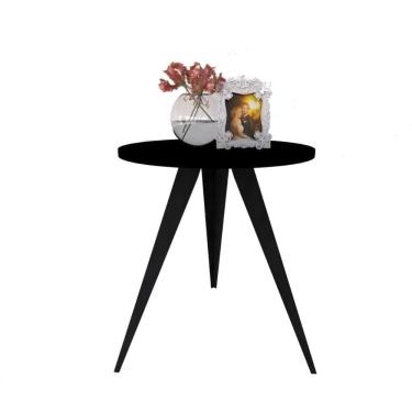 Imagem de Mesinha Lateral De Canto Para Sala E Quarto Redonda P.P