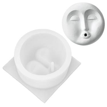 Imagem de Molde de incenso de silicone – Bandeja de suporte de gesso de resina feita à mão para decoração de casa com rosto humano DIY – Base criativa em bastão para decoração de epóxi