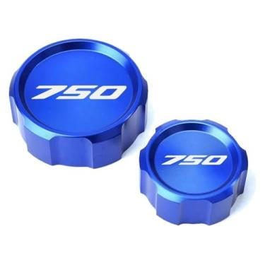 Imagem de Tampa de enchimento de óleo da tampa do reservatório de freio dianteiro traseiro da motocicleta compatível com Z750 Z 750 Z750S 2005 2006 2007 2008 2009 2010 2011 2012 (2-azul)