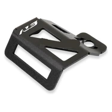 Imagem de Tampa do reservatório de fluido traseiro CNC para motocicleta, freio traseiro, tanque de combustível, protetor de copo de óleo compatível com YZF-R3 YZFR3 10-23 YZF-R7 YZF R7 21-23 (preto-R3)