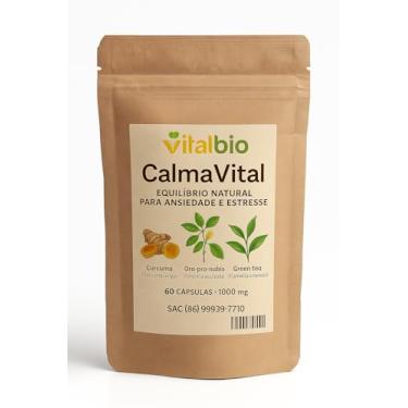Imagem de CalmaVital, Suplemento Natural para Ansiedade e Estresse, Cápsulas Vegetais, 60 Unidades, 1000mg, Cúr