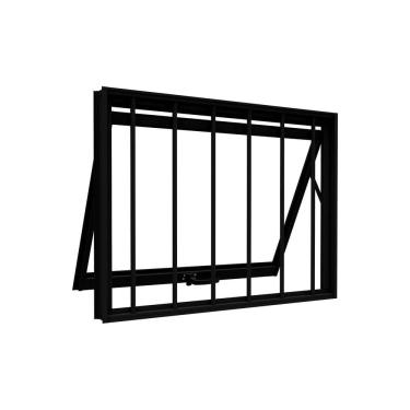 Imagem de Janela de Alumínio Maximo AR com Grade 60x60cm Lucasa Ideale Preto