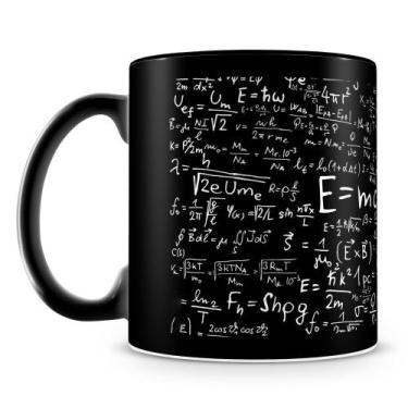 Imagem de Caneca Personalizada Albert Einstein - 100% Preta - Fórmulas Icônicas 