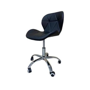 Imagem de Cadeira escritório Banqueta Slim Giratória FT SLB105, Preta