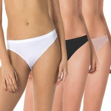 Imagem de Kit 3 Calcinhas Trifil C04404/4404 Biquíni, M, Sortido