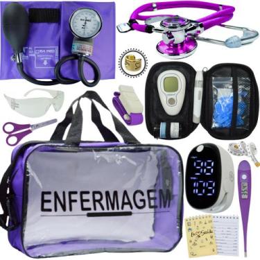 Imagem de Kit Enfermagem Premium Basico - Love Saude, ROXO TRANSPARENTE PAMED
