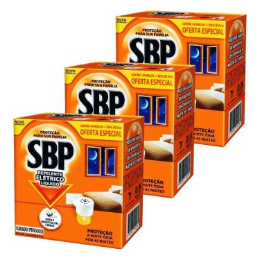 Imagem de Kit Repelente Liquido Sbp Elétrico 45 Noites 3 Aparelhos + 3