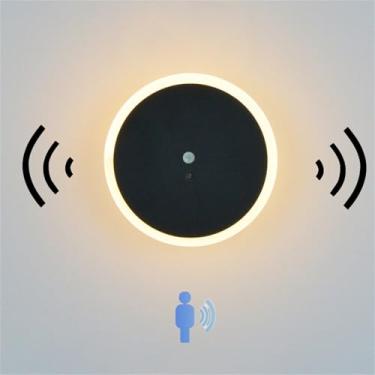 Imagem de Luminária de parede recarregável operada por bateria Luminária de parede LED ajustável por toque Luminária de parede com interruptor Luzes de parede de ferro acrílico com sensor de movimento