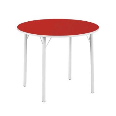 Imagem de Mesa Redonda Adulto Vermelha Diâmetro 880mm - SchoolCenter