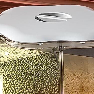 Imagem de aqxreight Soluções de Armazenamento de Grãos Balde Giratório de Arroz para Alimentos Seguro Armazenamento Doméstico de Feijão Grande Capacidade 6,5 Kg Branco (Branco)
