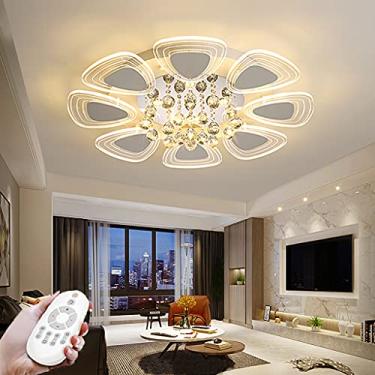 Imagem de Luminária de teto de cristal moderna LED regulável com controle remoto Luminária de teto com design criativo em acrílico Luminária pendente para quarto Sala de estar Quarto infantil Cozinha