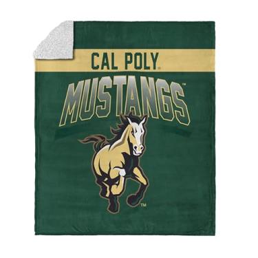 Imagem de Cobertor Cal Poly Mustangs NCAA Bevel Silk Touch Sherpa 127 x 152 cm