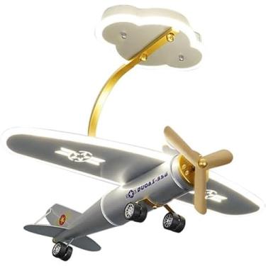 Imagem de Lustre de helicóptero para quarto de crianças, luz de teto semi-embutida, controle remoto, luz pendente LED, aeronave militar, lustre de hélice de avião para meninos, quarto de crianças, ber