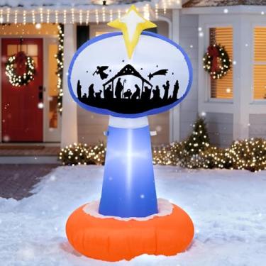 Imagem de Decorações infláveis de 1,5 m para quintal de Natal, iluminação LED para ambientes internos e externos, decoração de gramado de jardim de Natal melhora as festividades de inverno