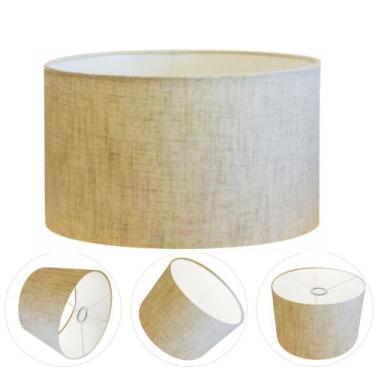 Imagem de Cúpula Abajur Cilíndrica Cp-7024 Ø50x25cm Rustico Bege - Vivare