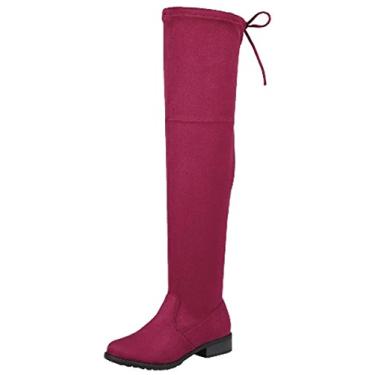 Imagem de Forever Link Jalen-H4 Bota feminina acima do joelho na altura da coxa, Vinho, 38