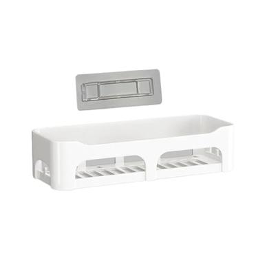 Imagem de Suporte para Shampoo Banheiro Prateleira Organizadora para Banheiro com Adesivo Alta Resistência (RETÂNGULO BRANCO,1 UNIDADE)