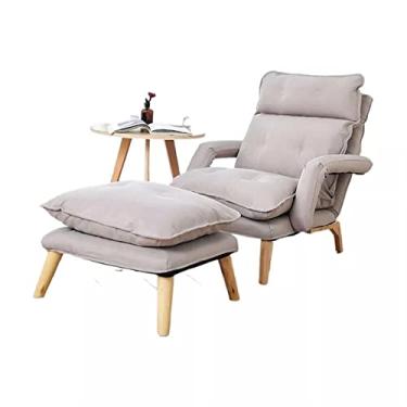 Imagem de Poltrona Lazy Sofa reclinável com encosto ajustável, removível, lavável, tecido estofado (cinza)