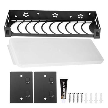 Imagem de Xcello Escorredor de pratos de aço inoxidável, suporte de armazenamento de placa de prateleira de cozinha montado na parede