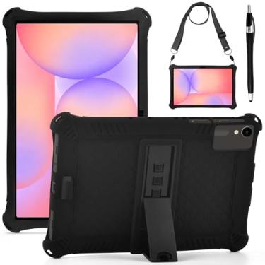 Imagem de DETUOSI Capa compatível com Samsung Galaxy Tab S10 FE (2025) / S9 FE 11 polegadas / S9 11 polegadas 5G com alça de ombro e caneta Stylus, capa para tablet Galaxy S10 FE/S9FE de silicone macio, preta