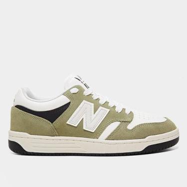 Imagem de Tênis New Balance 480 Low Masculino, Verde, Bege, 41
