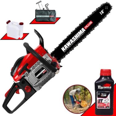 Imagem de Motosserra Motor Serra KCS500P PLUS Kawashima À Gasolina Motor 2T 49,3cc Sabre 18’` de Fácil Manuseio Ideal Para Corte de Lenha + ÓLEO TOYAMA
