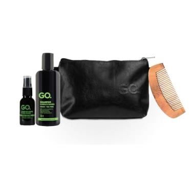 Imagem de Kit Tea Tree Shampoo Óleo Barba Necessaire Pente antiestático anticaspa natural anti coceira Go Man