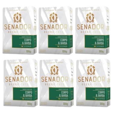 Imagem de Kit 6 Sabonete Senador Corpo E Barba 130g