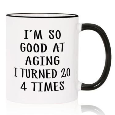 Imagem de Aurahouse Caneca de presente de aniversário de 80 anos para mulheres e homens, presentes de aniversário de 80 anos para mulheres e homens, ideias engraçadas de presente de decoração de aniversário de