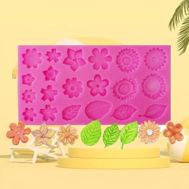 Imagem de Moldes de doces de folhas de silicone, molde de chocolate para artesanato de açúcar, topos de cupcake, sabão, argila de polímero, projetos de artesanato, bolo de casamento e aniversário