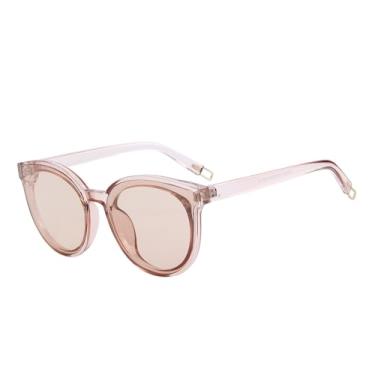 Imagem de Óculos de sol retrô olho de gato para mulheres e homens, óculos de sol redondos com óculos de sol modernos dos anos 90 para dirigir na praia, viagens, atividades ao ar livre, Armação marrom tra/lente