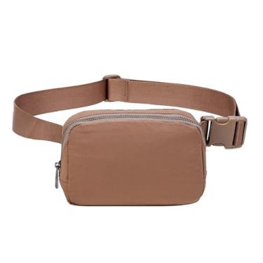 Imagem de Bolsa de cintura unissex – Pochete leve ajustável para mulheres e homens, presente de Páscoa, Marrom, Bolsa de peito unissex